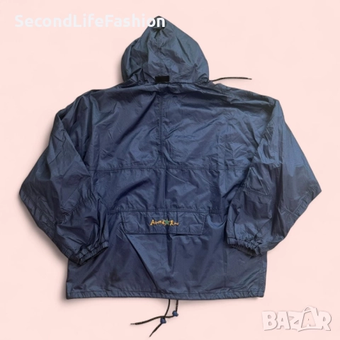 Мъжко яке ветровка Team American с 1/2 цип и качулка размер M, снимка 2 - Якета - 52469727