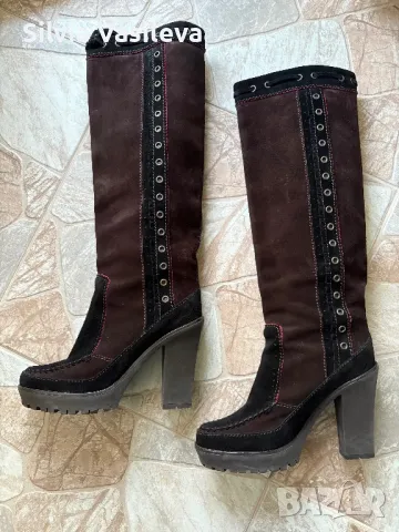 Дамски ботуши от естествен велур/кожа YVS Yves Saint Laurent, снимка 2 - Дамски ботуши - 48767581