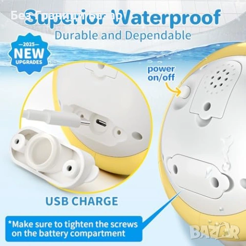 Нова Играчка за баня кит – воден фонтан + LED светлини, USB за 1–3 г., снимка 2 - Образователни игри - 53692068