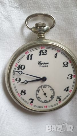 Рядък джобен часовник Молния Corsar, снимка 6 - Антикварни и старинни предмети - 45521174