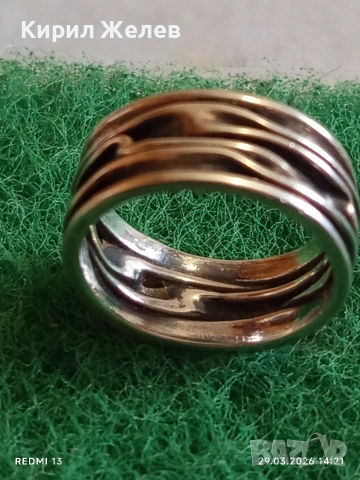 Дизайнерски сребърен пръстен тип халка Ретро Арт бижу 52907, снимка 6 - Пръстени - 54014504