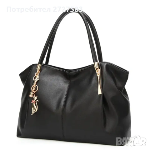 Women’s Vegan Leather Tote Bag – Spacious, Elegant, Zip Top, снимка 6 - Чанти - 49777694