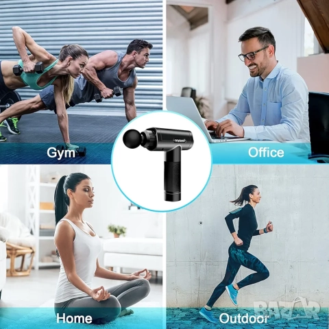 Масажен пистолет, 12 глави, 30 скорости, LCD екран, 6 часа автономност, снимка 7 - Масажори - 50006418