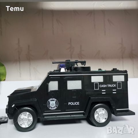 Детски сейф брониран Полицейски автомобил, електронна касичка с опция за разпознаване на пръстов отп, снимка 7 - Коли, камиони, мотори, писти - 45787216
