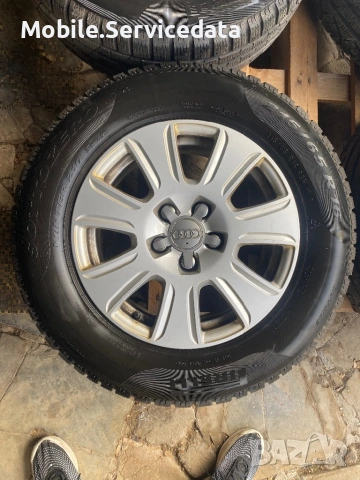 Оригинални джанти Audi 16” 5x112 ET33 + зимни гуми Pirelli Sottozero 215/65 R16, снимка 2 - Гуми и джанти - 53763253
