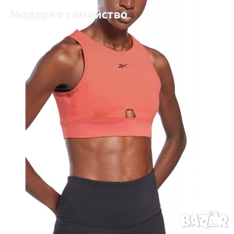 Дамско спортно бюстие reebok studio beyond the sweat crop top orange, снимка 3 - Потници - 46703835