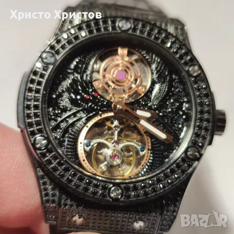 Мъжки луксозен часовник Hublot Tourbillon Skeleton Open case , снимка 1 - Мъжки - 47112530