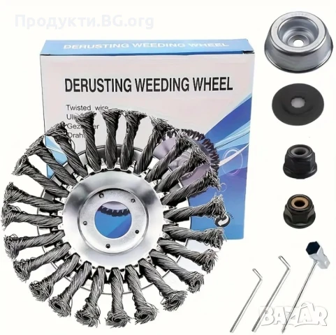 Въртяща глава 8" с универсален адаптер за косачки – комплект 5 части, снимка 1