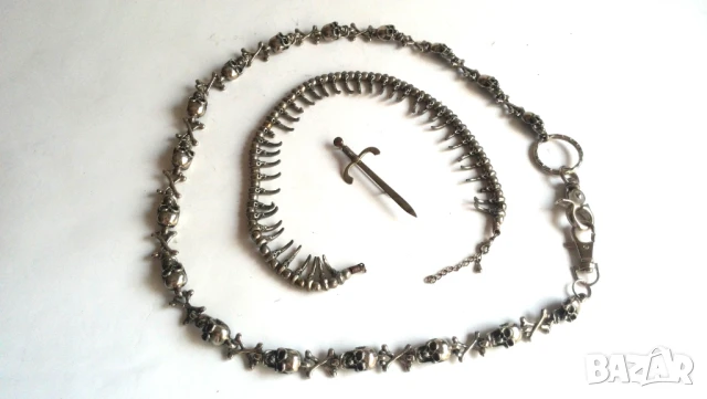 Стари метъл пънкарски синджири и значка меч по договаряне, снимка 2 - Колекции - 51262719