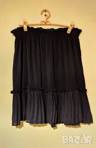 Черна елегантна пола с набори Topshop, снимка 6 - Поли - 29461556