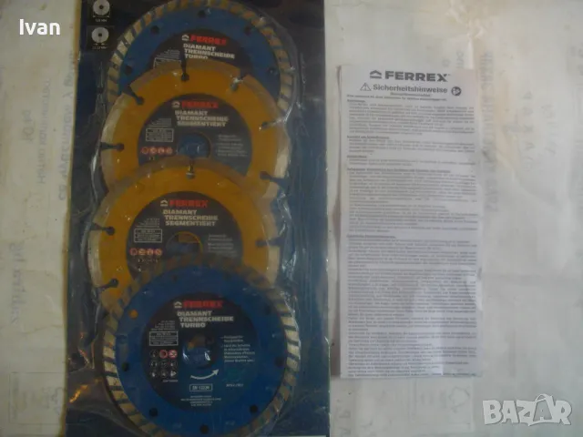 ф125мм НОВ АВСТРИЙСКИ ДИАМАНТЕН ДИСК ДИАМАНТИНА FERREX ЗА РЯЗАНЕ НА КАМЪК ТУХЛИ КЕРЕМИДИ КЛИНКЕР , снимка 3 - Диамантени и режещи инструменти - 50180877