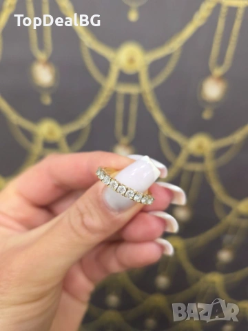 Златен пръстен с диамант, снимка 3 - Пръстени - 53964015