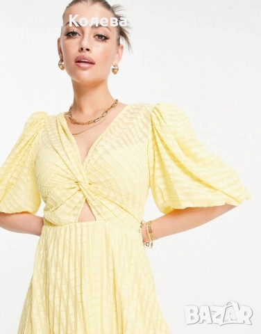 Asos ефектна рокля в жълто размер М/40, снимка 4 - Рокли - 51284957