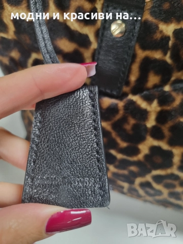 Чанта Michael Kors Rare Hamilton Traveler Leopard Calf Hair Satchel, снимка 5 - Чанти - 52354527