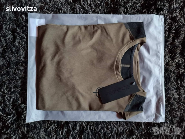 Тениска за фитнес Force velocity technical tshirt khaki, снимка 2 - Тениски - 52242984