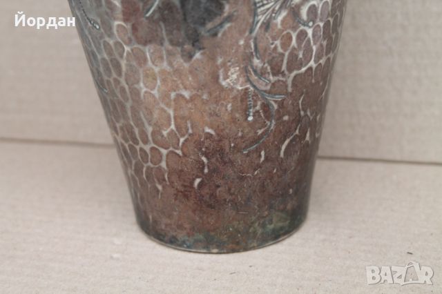 Посребрена кована ваза, снимка 8 - Антикварни и старинни предмети - 45861271