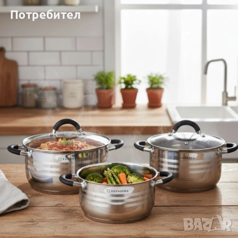 Премиум комплект съдове Edenberg - 6 части, снимка 4 - Прибори за хранене, готвене и сервиране - 53343962