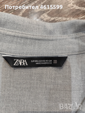 Сива риза на Zara, снимка 6 - Ризи - 53664016