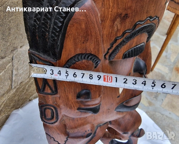 Тежка и масивна маска дялана от цяло дърво, снимка 6 - Декорация за дома - 53341249