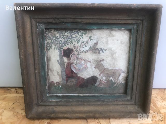 Картина "козар с коза'', снимка 1 - Декорация за дома - 45703830