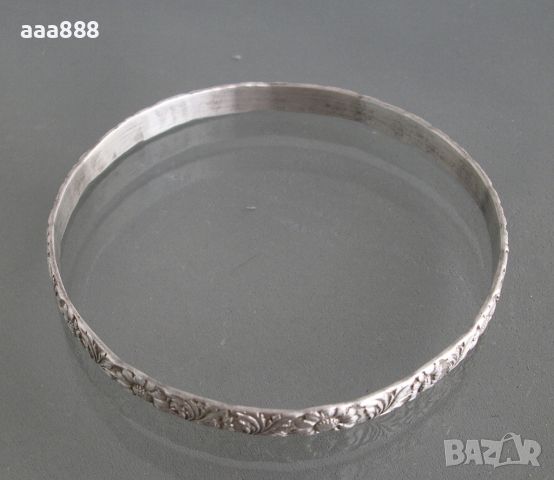 Дамска твърда гривна сребро, снимка 1 - Гривни - 45625464