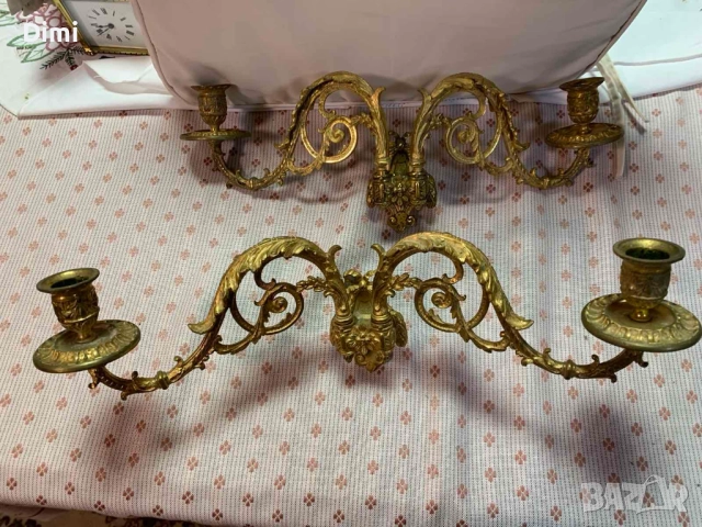 Свещници за пиано - уникално красиви позлатени Франция ок. 1850, снимка 11 - Антикварни и старинни предмети - 52367218