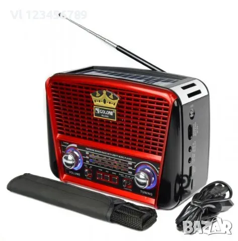 Колонка, FM+MP3 +солар, Ретро радио - Golon RX-456S Solar, снимка 2 - Bluetooth тонколони - 48686630