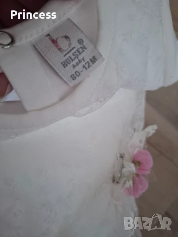 Детска дантелена рокля 80см., снимка 3 - Бебешки рокли - 51430411