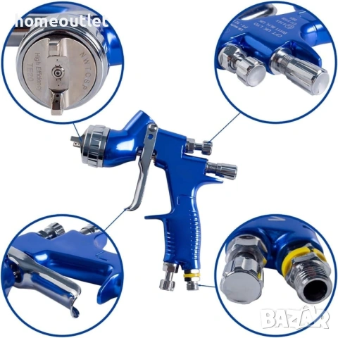 ПРОМО Професионален пистолет за боядисване – Висока ефективност GRAVITY GUN AND CUP BASE X0012J9XSV, снимка 5 - Миксери за бои - 53721210