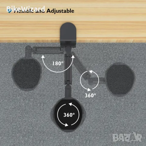 Bontec Универсален регулируем подлакътник със скоба за бюро въртящ се 360 градуса НОВО, снимка 4 - Други стоки за дома - 48035850