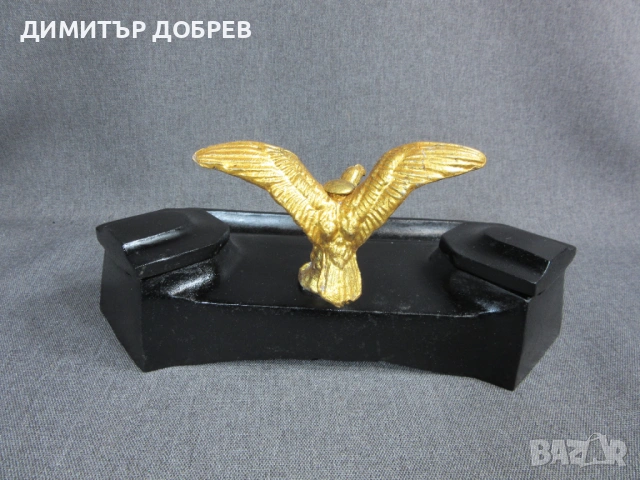 СТАРА РЕТРО МЕТАЛНА НАСТОЛНА МАСТИЛНИЦА, снимка 4 - Антикварни и старинни предмети - 54263076