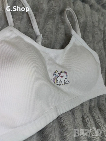 Памучно бяло бюстие спортно , снимка 3 - Спортни екипи - 53276139