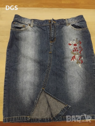 Дамска дънкова пола , снимка 2 - Поли - 51683734