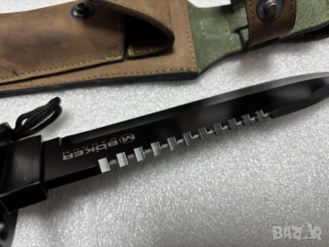 Голям Тактически нож Boker Magnum Survivalist с Кания/естествена кожа/, снимка 6 - Ножове - 53463637