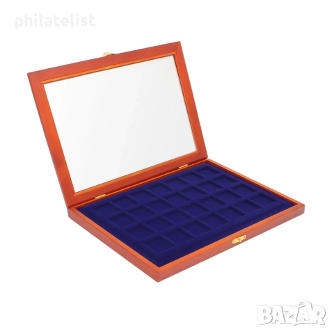 Луксозна дървена кутия , витрина - SAFE за 28 монети до 40 мм, снимка 2 - Нумизматика и бонистика - 37570162