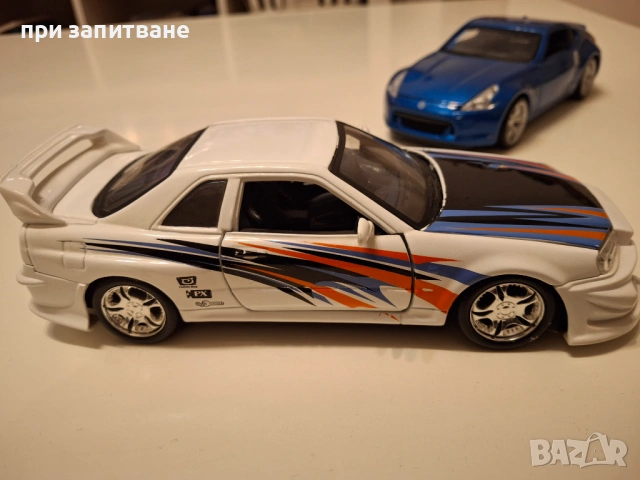 Nissan Skyline R34 GT-R , 1/24 Burago и Nissan 370 Z, 1/24  Maisto, снимка 11 - Колекции - 50533766