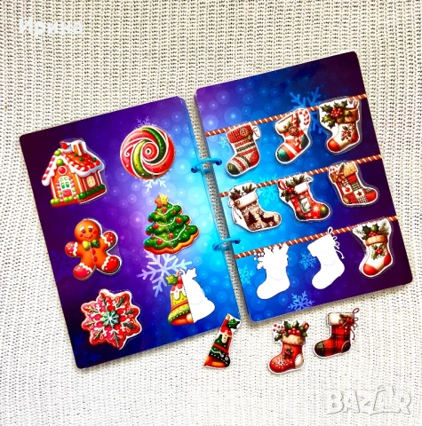 🎄 Коледни книги-играчки с лепенки за деца! 🎁, снимка 14 - Игри и пъзели - 52423688