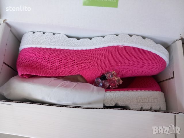 Дамски спортни обувки в розов цвят с камъни, снимка 12 - Дамски ежедневни обувки - 45900785