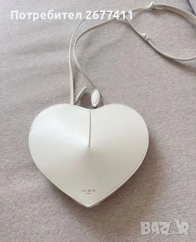 Alaia дамска чанта сърце в бяло