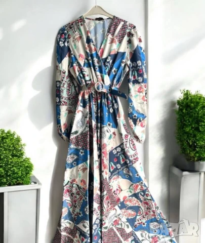 Дълга макси рокля сатен  