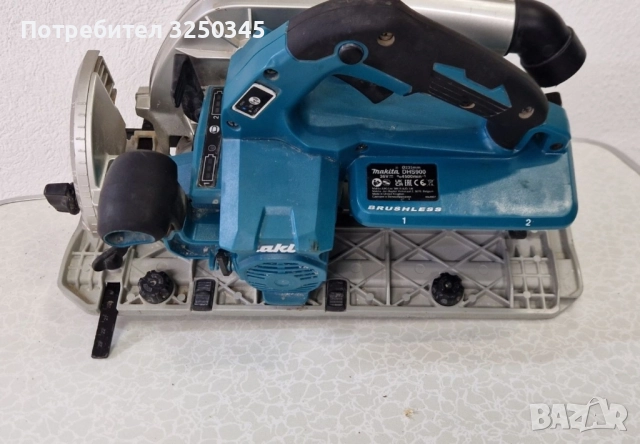 Циркуляр Makita DHS900 36v, 18V+18V, Ф235мм 2х5аh и зарядно, снимка 3 - Други инструменти - 52280993