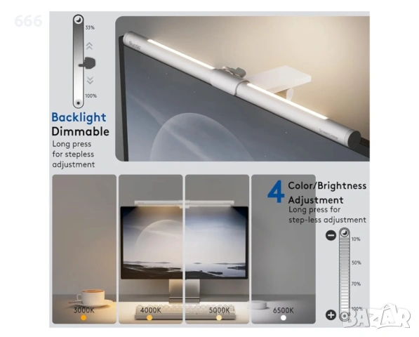 Quntis Светлинна лента за монитор с дистанционно управление, снимка 4 - Друга електроника - 53967057