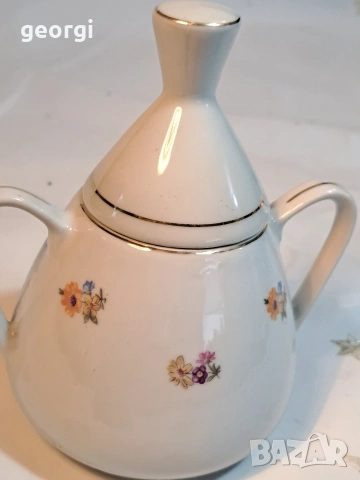 българска порцеланова захарница Коста Йорданов Видин 33/2, снимка 3 - Антикварни и старинни предмети - 53525222