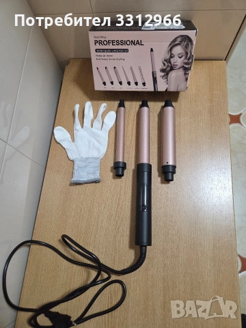 Чисто нов Комплект маша за коса 3 в 1 Flintronic, керамична, LCD, 160C-200C 