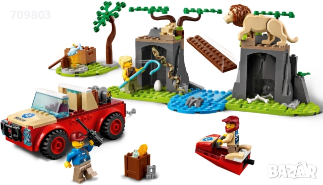 НОВ Конструктор LEGO City Wildlife 60301 - Спасителен офроуд джип, снимка 2 - Конструктори - 52407246