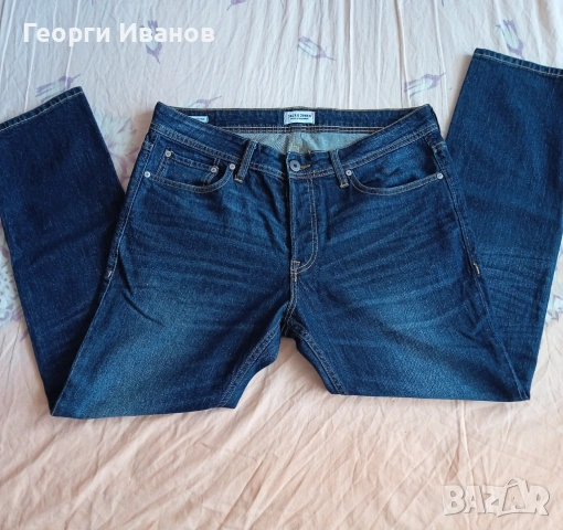 НОВИ БЕЗ ЕТИКЕТ JACK&JONES W36/L30 оригинални дънки Slim Straight Fit Indigo Jeans, снимка 12 - Дънки - 53857590