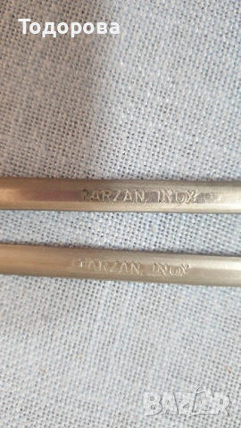 Стоманени шишове за барбекю с месингови накрайници с маркировки-орнаменти - 6 броя, снимка 6 - Антикварни и старинни предмети - 53053139