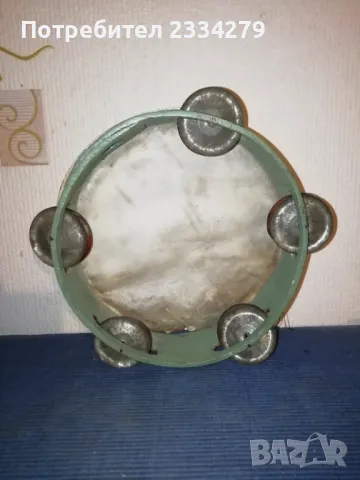 Стари детски музикални инструменти, чинели, дайре, акордеон. , снимка 10 - Антикварни и старинни предмети - 49777852