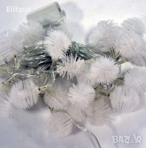 Многоцветни коледни LED лампички с топчета с щепсел- Многоцветни, дължина - 5м ,28 бр. лампички., снимка 4 - Лед осветление - 52711254