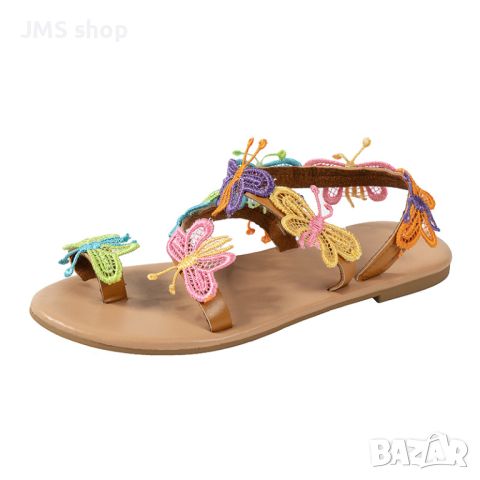 Дамски едноцветни плажни сандали с кръгли пръсти в етнически стил, 7цвята , снимка 18 - Сандали - 45695716